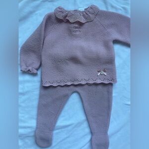 Purple Knit Baby Outfit